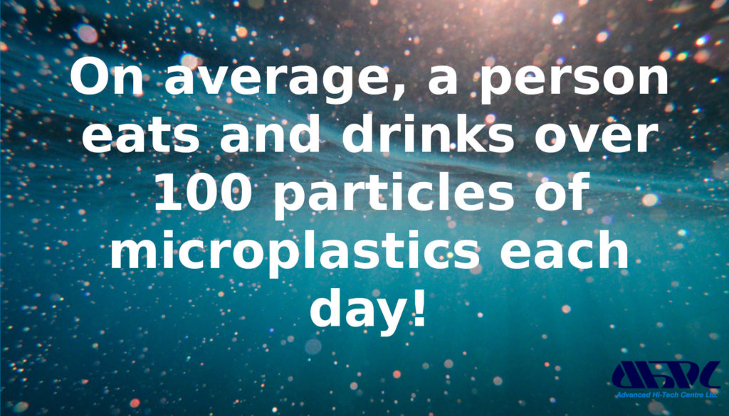 On average, a person eats and drinks over 100 particles of microplastics each day