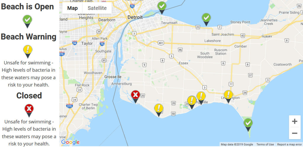 Open beaches during the 2019 Labour day weekend in Windsor-Essex county